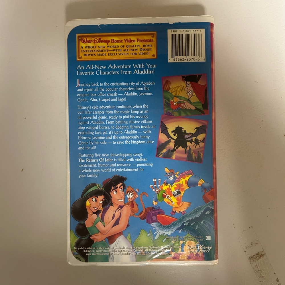 Walt Disney The Return of Jafar VHS - Picture 2 of 2